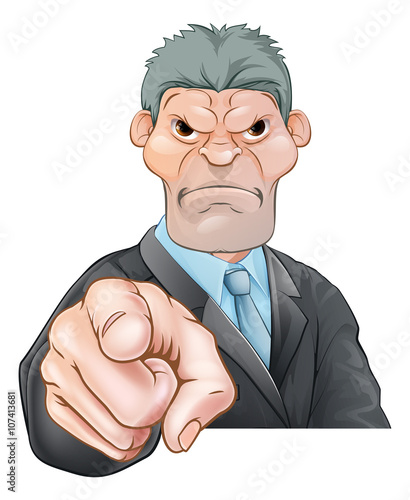 Angry Businessman Pointing