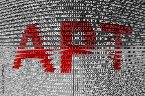 Obraz na plátně APT in the form of binary code, 3D illustration