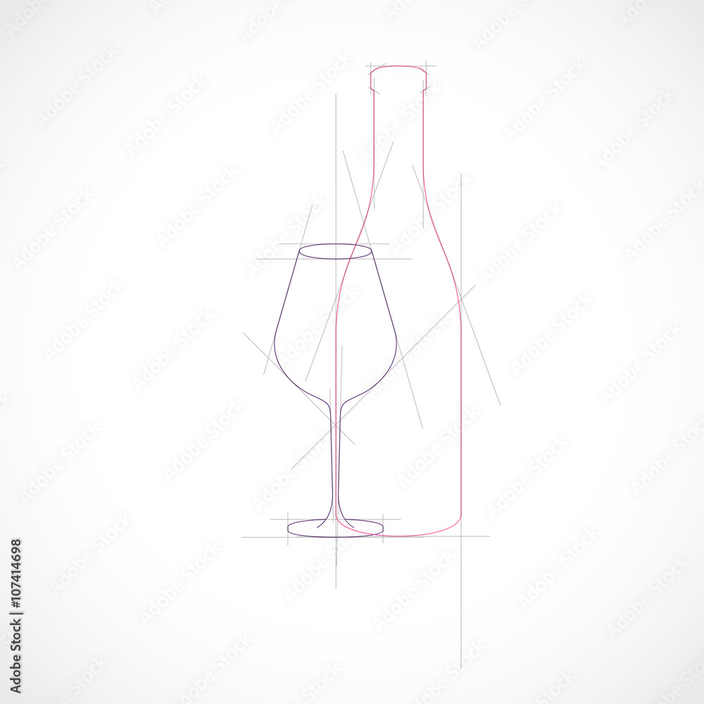 bouteille et verre-vin