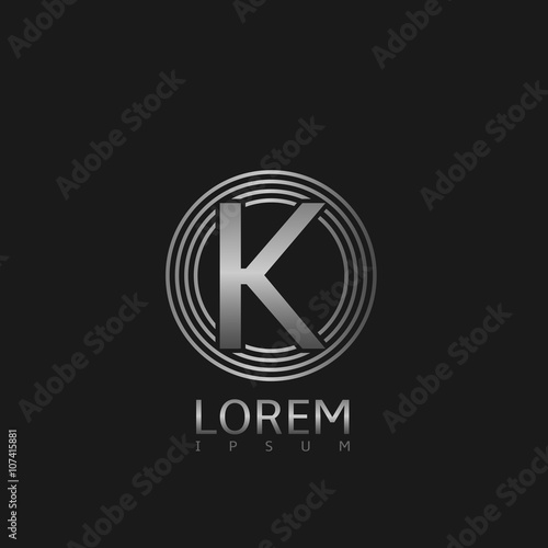 Silver K letter logo