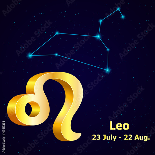 Vector  zodiac sign Leo.