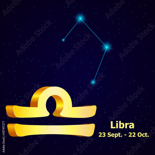 Vector  zodiac sign Libra.