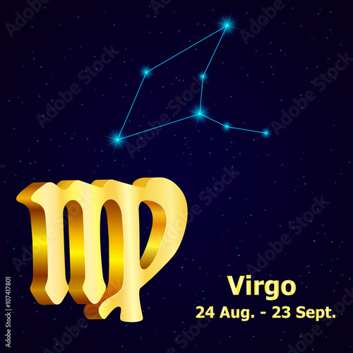 Vector  zodiac sign Virgo. Astrology.