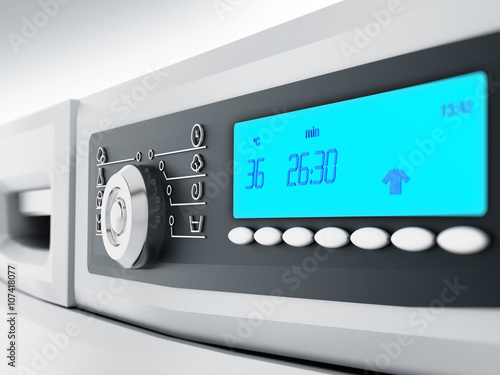 Washing machine front panel with LCD display