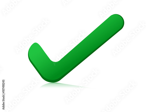 check mark icon, symbol, sign, green vector