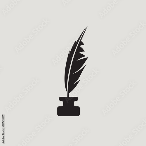 pen and ink bottle vector symbol sign, flat icon