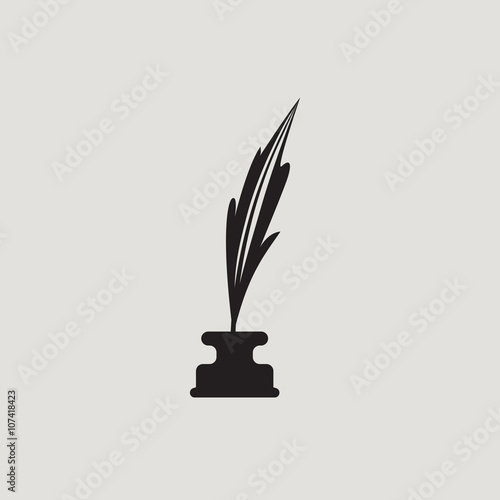 pen and ink bottle vector symbol sign, flat icon