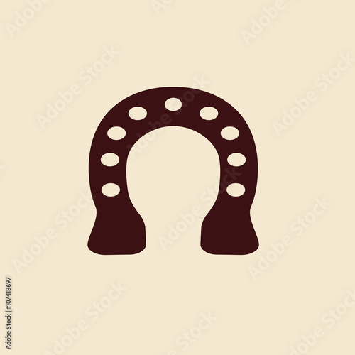 horse shoe vector flat icon, symbol. good luck