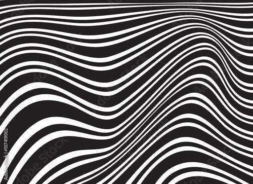 optical art opart striped wavy background abstract waves black a © am54