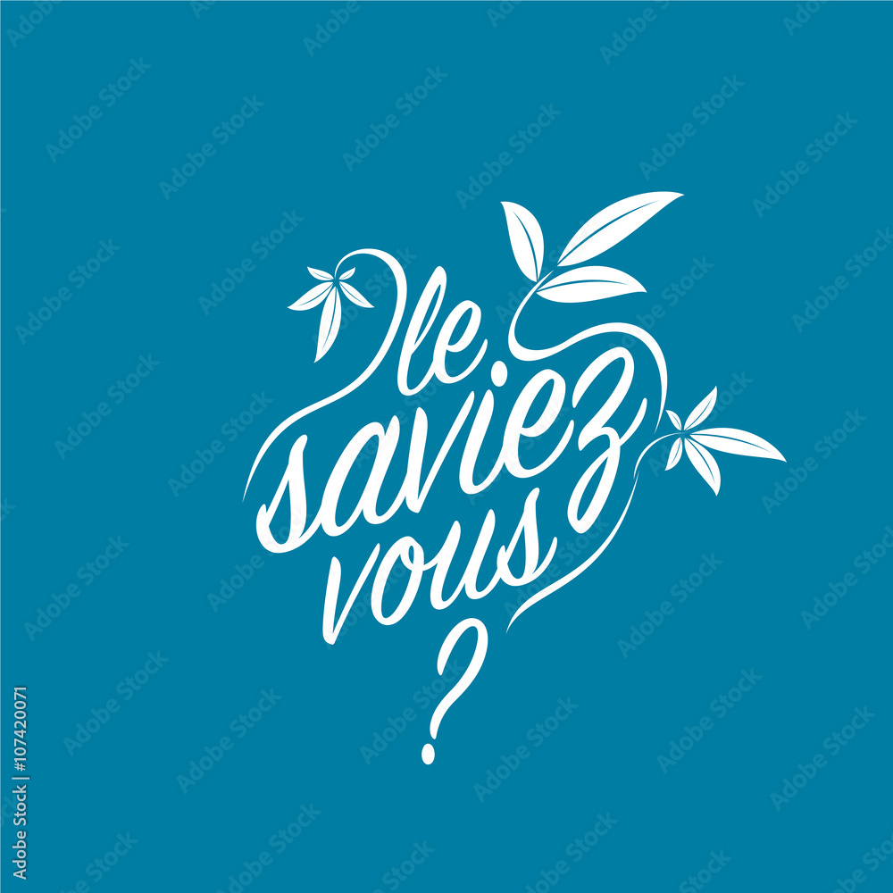 Obraz premium le saviez-vous?