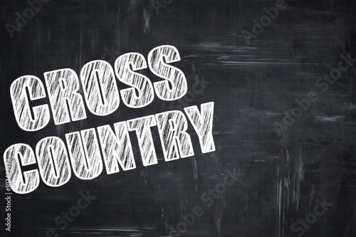 Obraz na plátne Chalkboard writing: cross country sign background