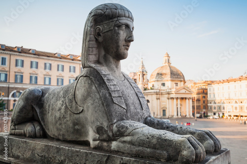 Sphinx on Piazza del Popolo, Rome, Italy