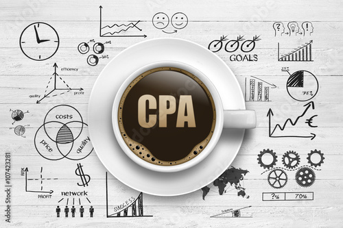 Tableau sur toile businessman touching CPA / Concept