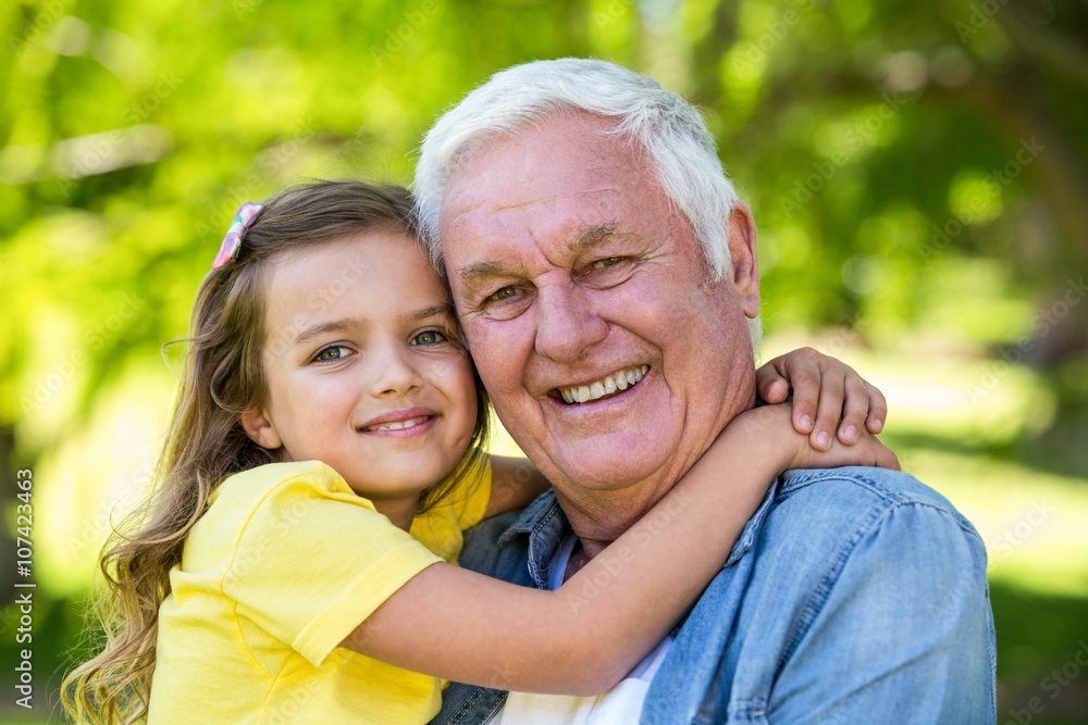 Girl with her grandfather