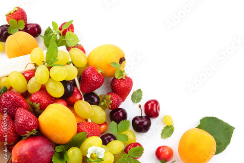 Fresh fruits in box.