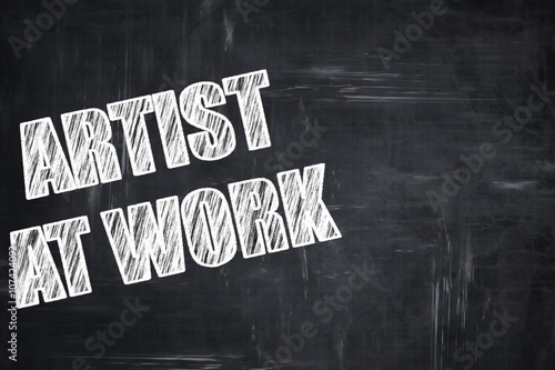 Chalkboard writing: artist at work