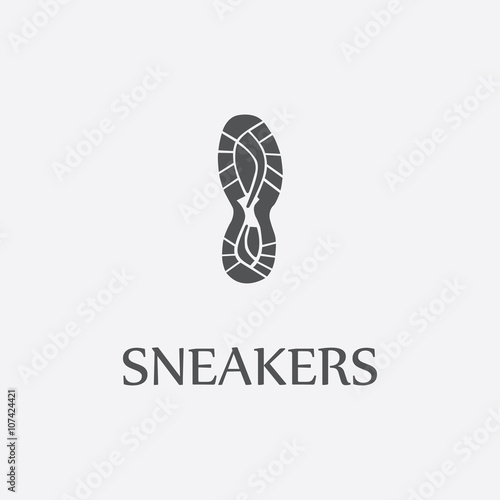 Sneakers print black simple icon for web design.