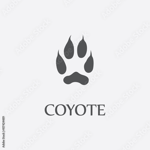Coyote print black simple icon for web design.
