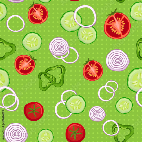 seamless pattern made from pieces of vegetables