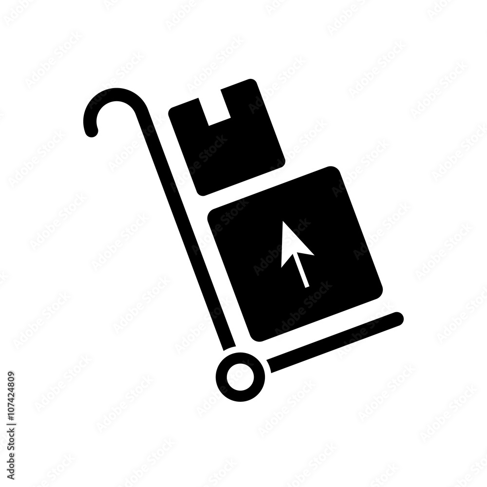 Delivery packages on a trolley flat icon isolate on white background vector illustration eps 10 Delivery packages on a trolley flat icon isolate on white background vector illustration eps 10