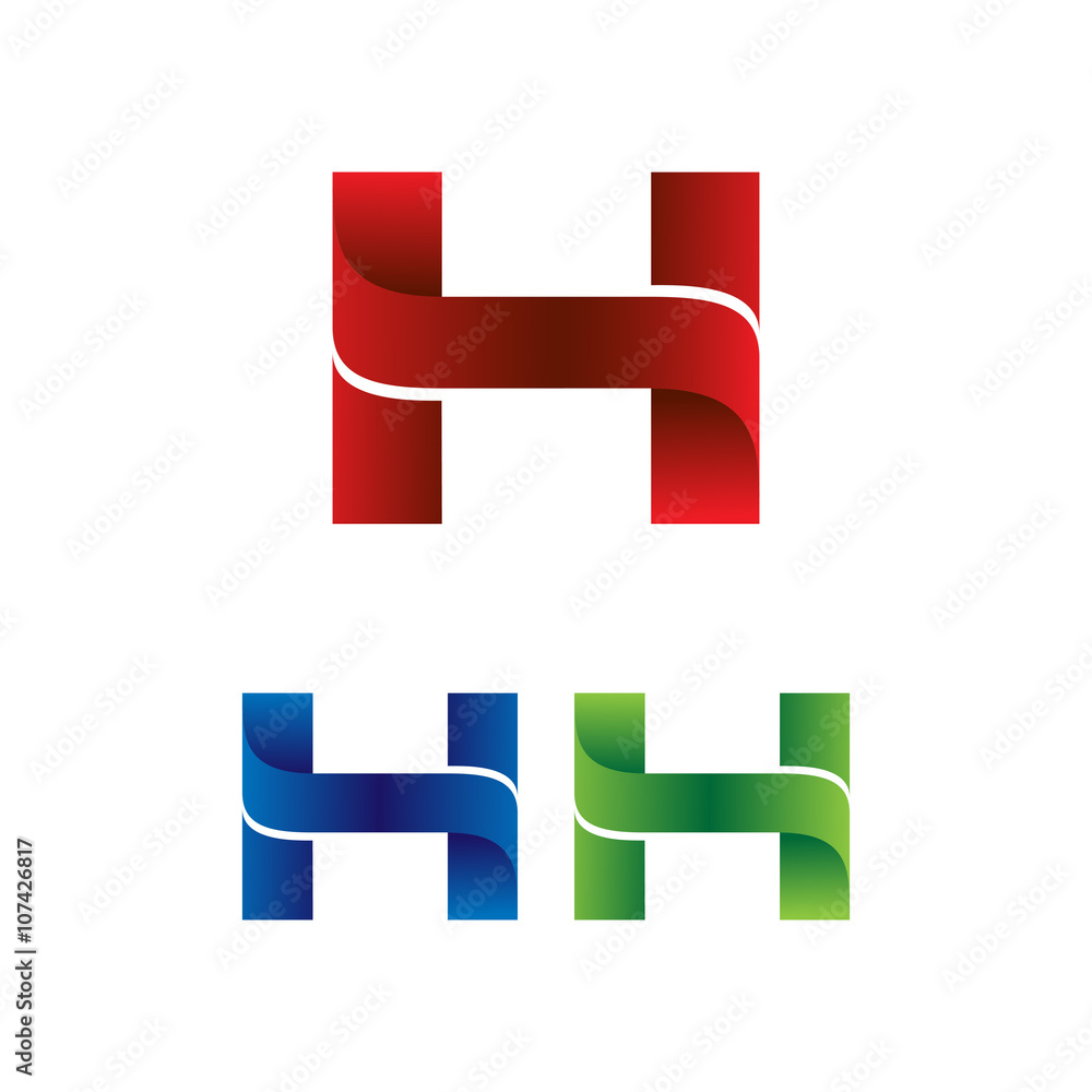 Simple Red Blue Green Modern SIngle Initial Logo Vector Letter h Simple Red Blue Green Modern SIngle Initial Logo Vector Letter h