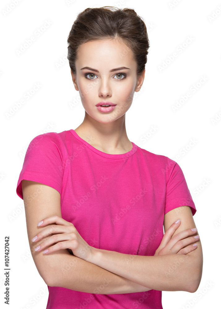 Portrait of a beautiful young woman with calm emotions on face Portrait of a beautiful young woman with calm emotions on face