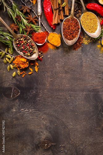 Set of various aromatic colorful spices © somegirl