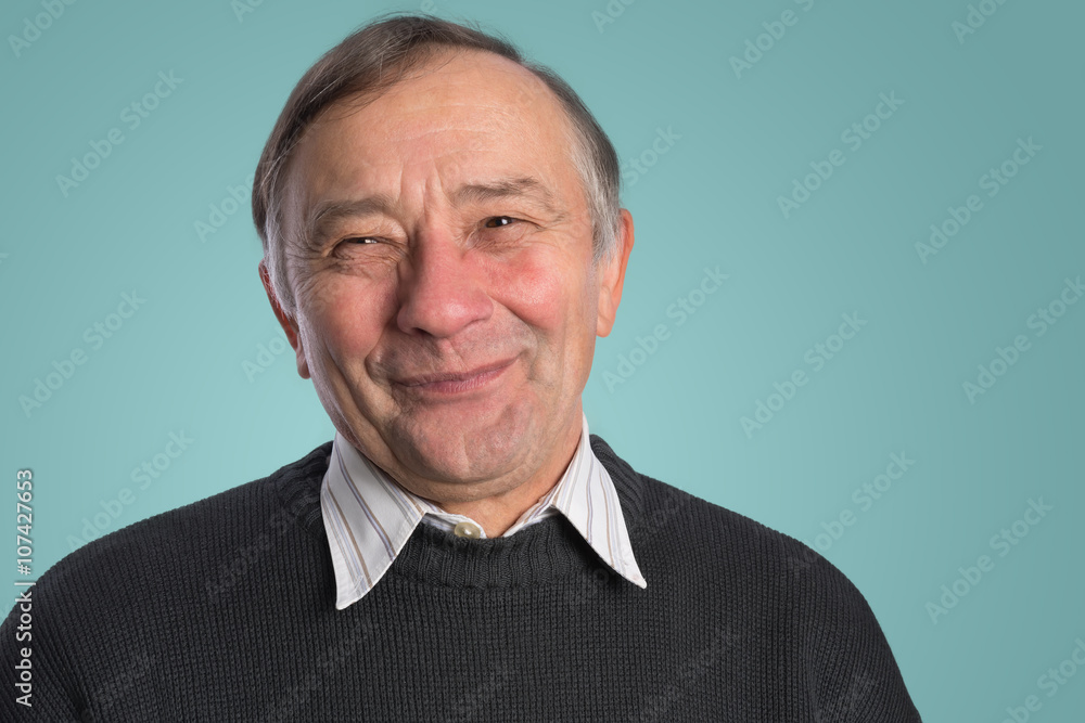 Fototapeta premium Portrait of a man alone, Looking To Camera Smiling