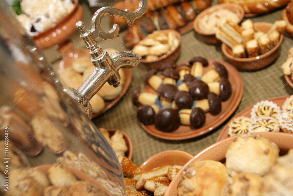 Russian samovar cuisine and pastries