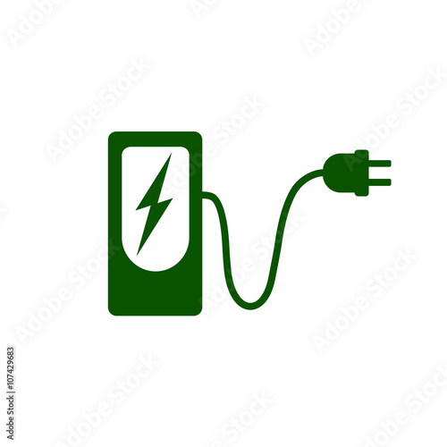 Charging station for electric car icon Vector Illustration
