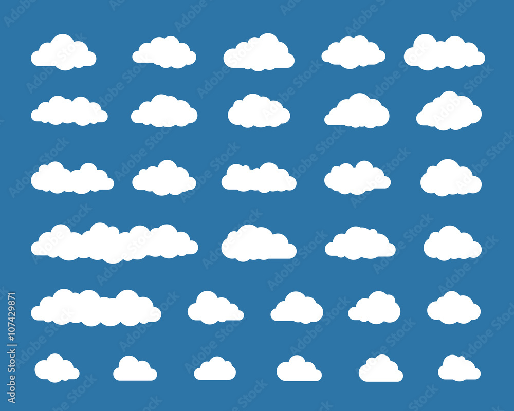 White clouds on blue sky - obrazy, fototapety, plakaty 