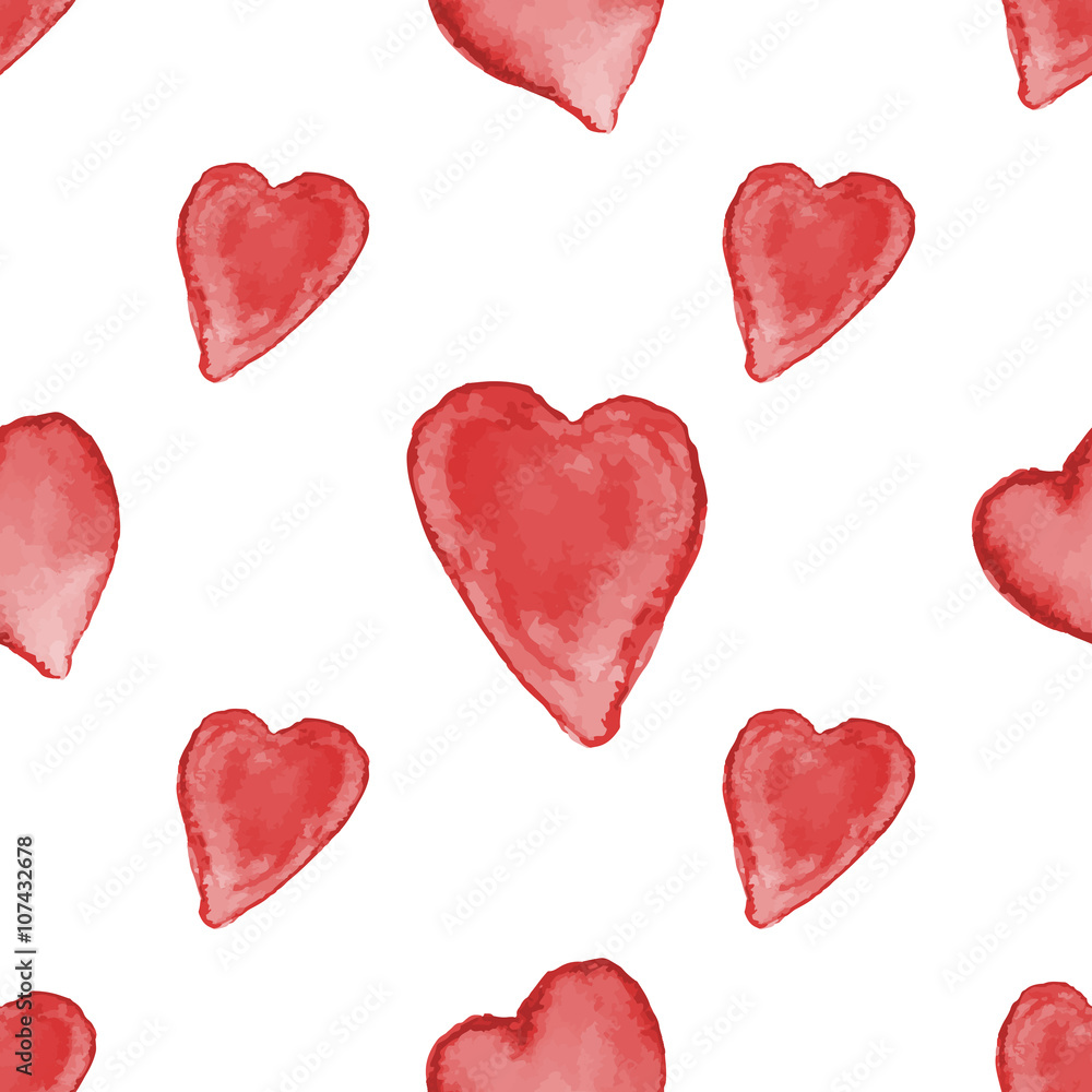 Fototapeta premium Vector watercolor seamless pattern.