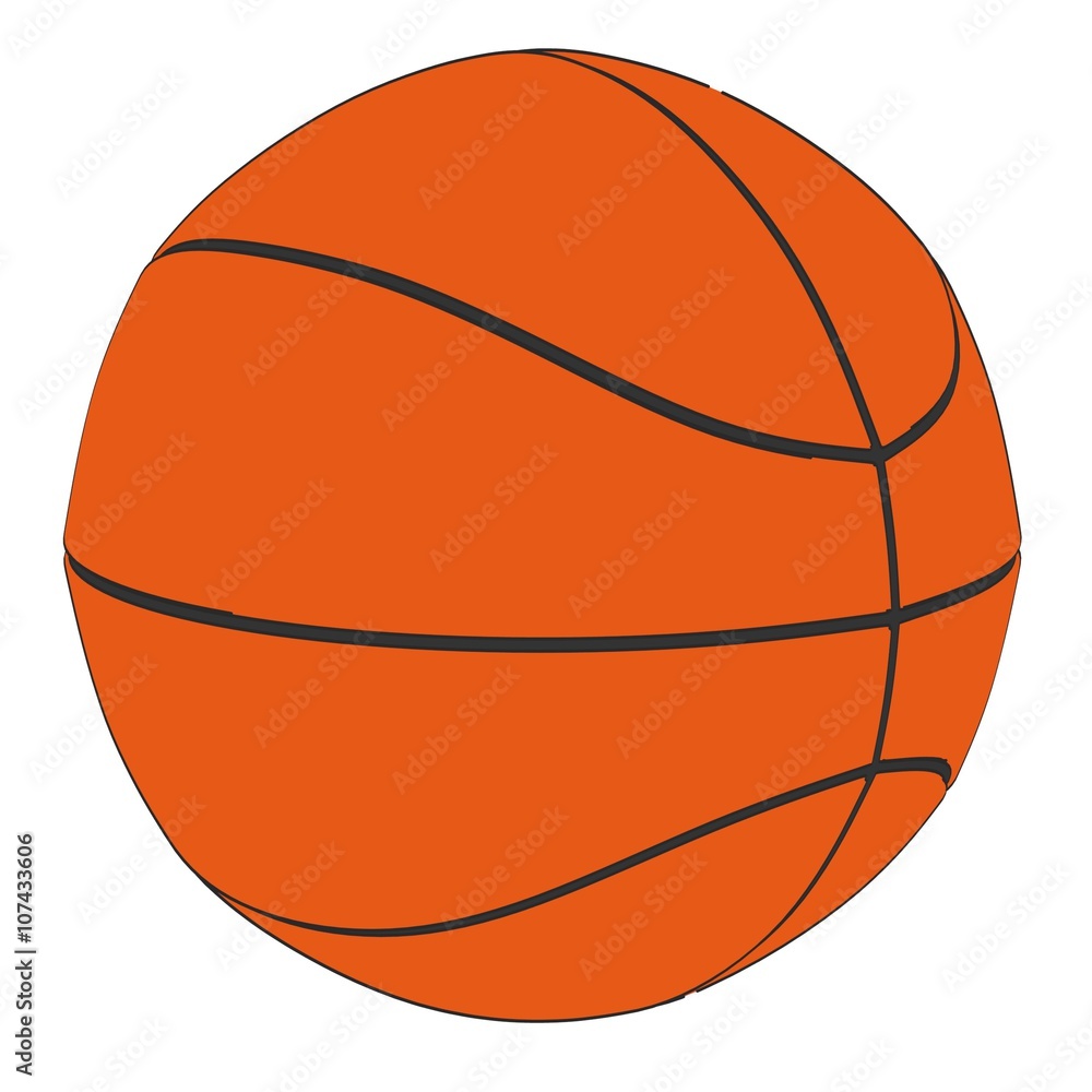 2d cartoon illustration of basketball