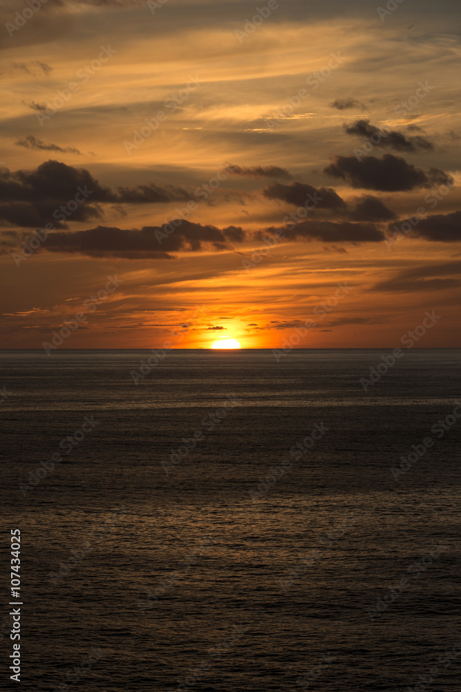 sunset in atlantic ocean
