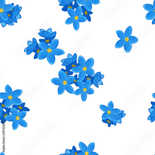 Seamless forget-me-not pattern