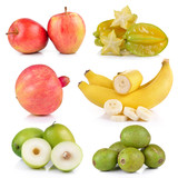pomegranates, Wild olive, bananas, Monkey apple, star apple, app