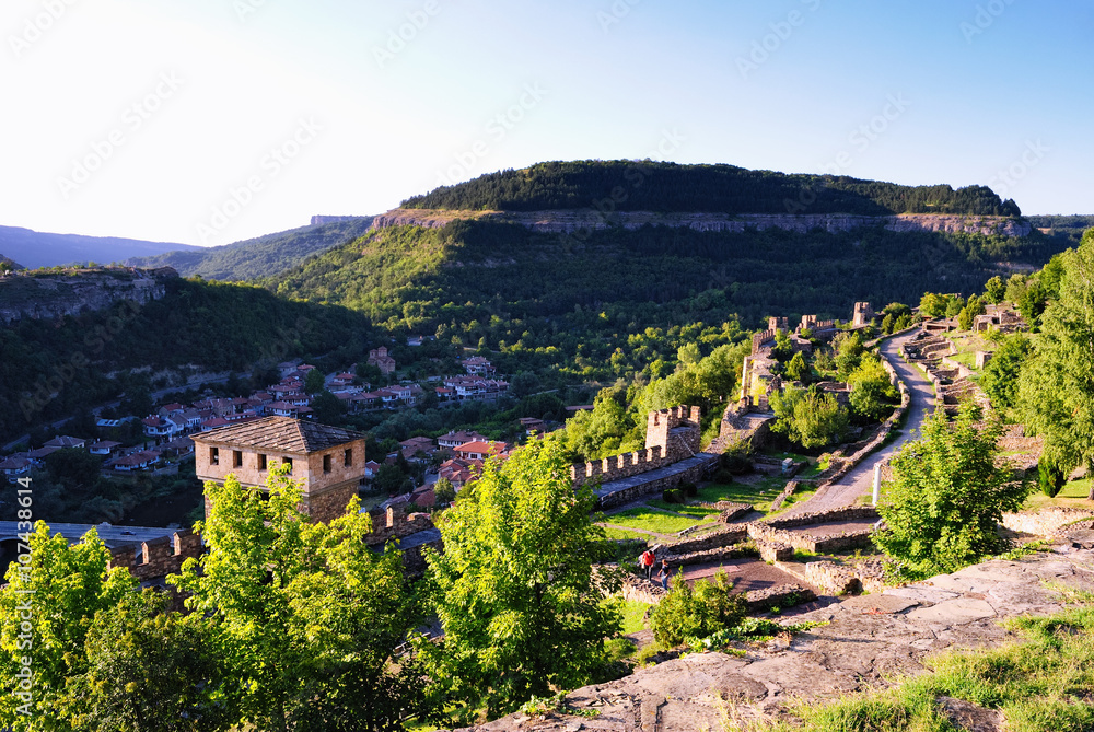 Veliko Tarnovo (Tyrnovo) - Old Bulgarian Capital. View from the Medieval Fortress Tsarevets. Town in the Background.