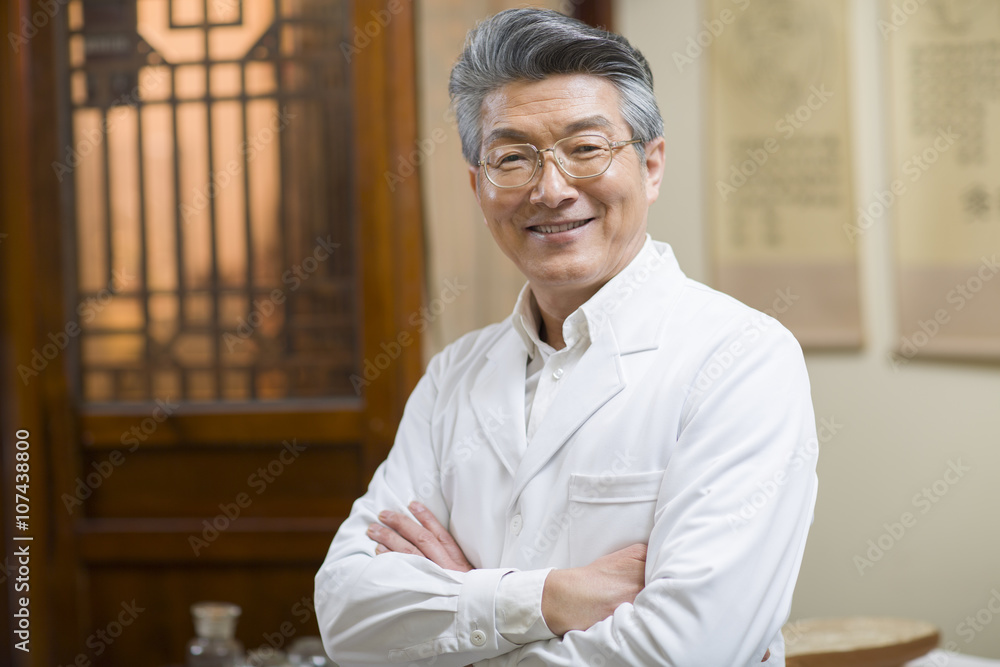 Portrait of senior Chinese doctor Stock Photo Adobe Stock