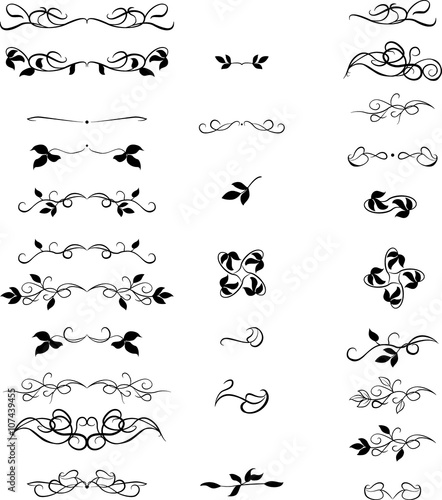 Hand Drawn  set Flourishes, accent text, Brackets and Frames