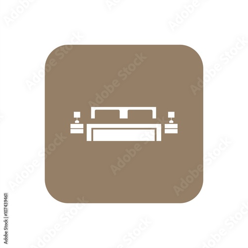 Icono de cama doble. Mobiliario de dormitorio