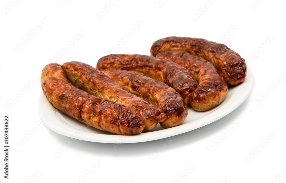 Grilled Sausage isolated Grilled Sausage isolated