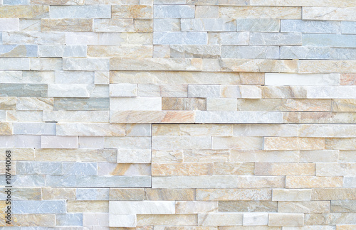 Pattern of White Modern stone Brick Wall Surfaced