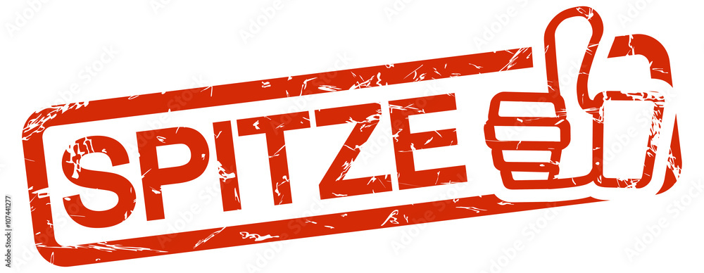 red stamp with text Spitze Adobe Stock