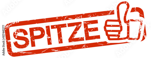 red stamp with text Spitze