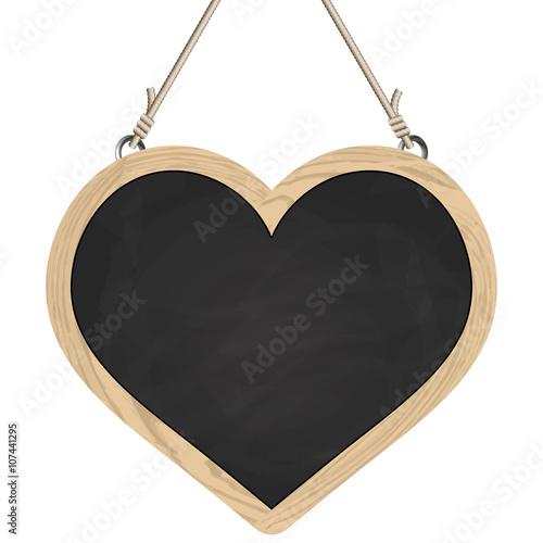 heart board hanging on ropes