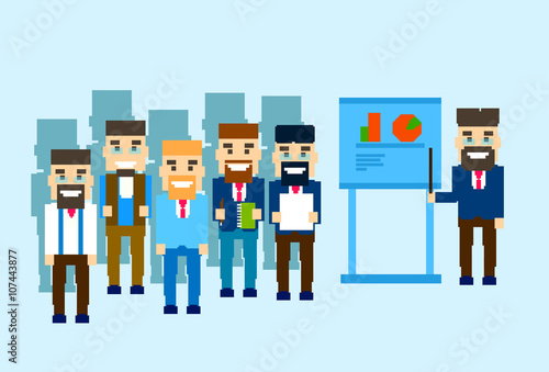 Businessman Show Graph Business People Group Conference Meeting