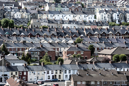 Northern Ireland, Londonderry, Bogside: Row of rooftops of houses - concept architecture  photo