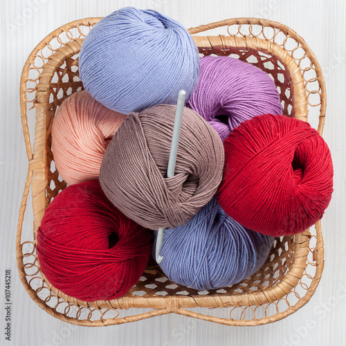 Crochet hook and yarn