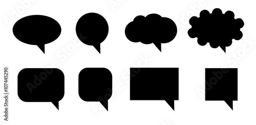 Bubble speech vector icon set.