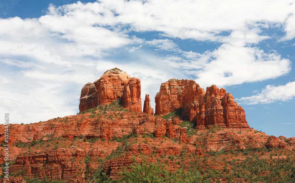 Cathedral Rock at Sedona, Arizona. Cathedral Rock is a famous landmark on the Sedona, Arizona skyline, and is one of the most-photographed sights in Arizona, USA